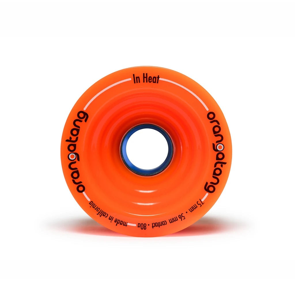 Orangatang In Heat 75mm 80a Orange Longboard Wheels (Set of 4)