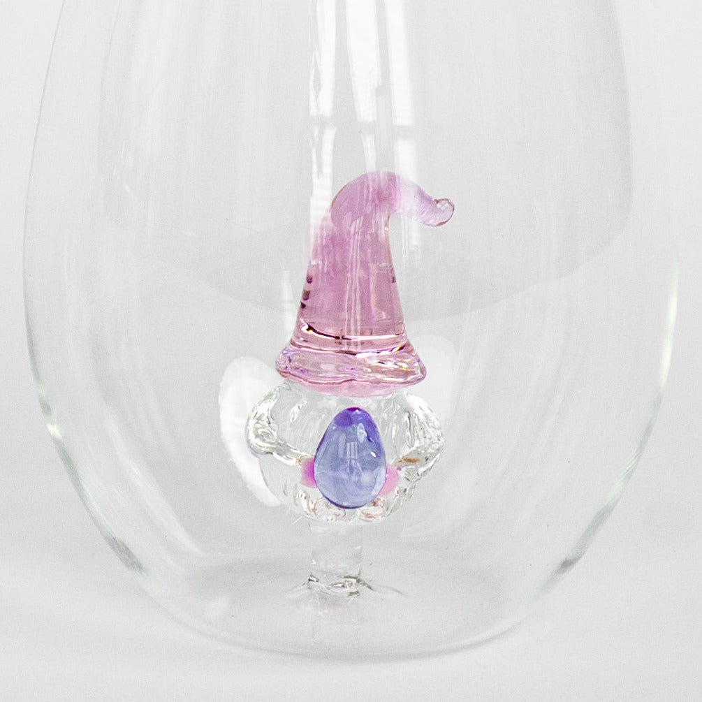 3D Easter Gnome Stemless Wine Glasses