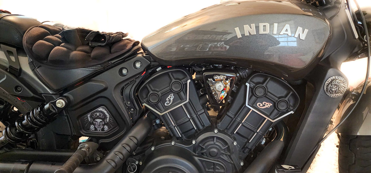 Indian Scout Mid-Frame Insert - Female Warbonnet 123 B&W