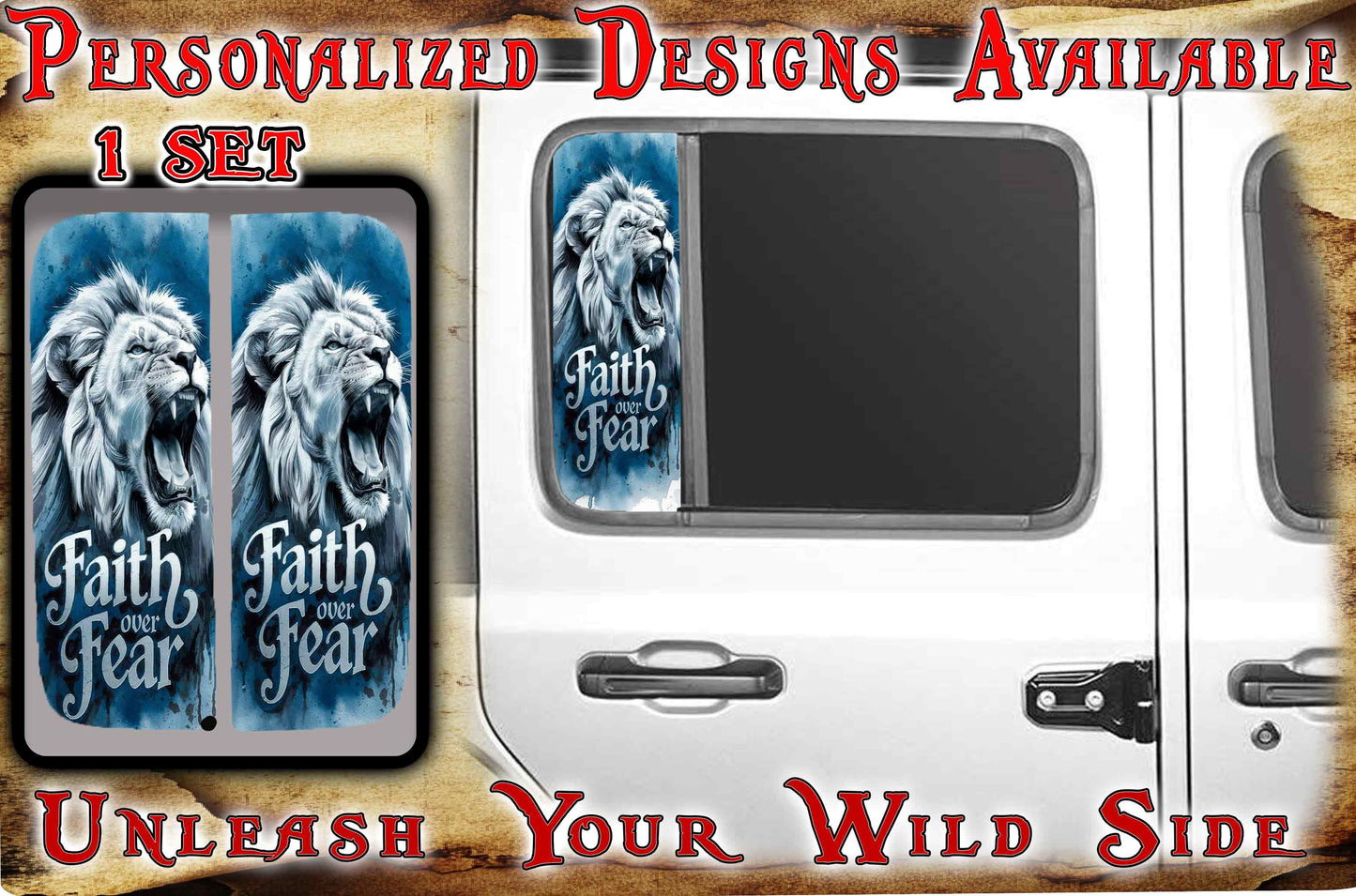 Faith over fear Side door window 204