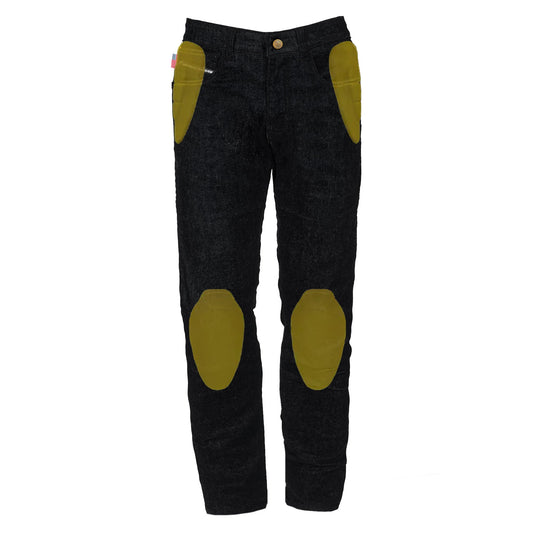 Loose Fit Protective Denim Pants (Extra Wide Jeans) - Black