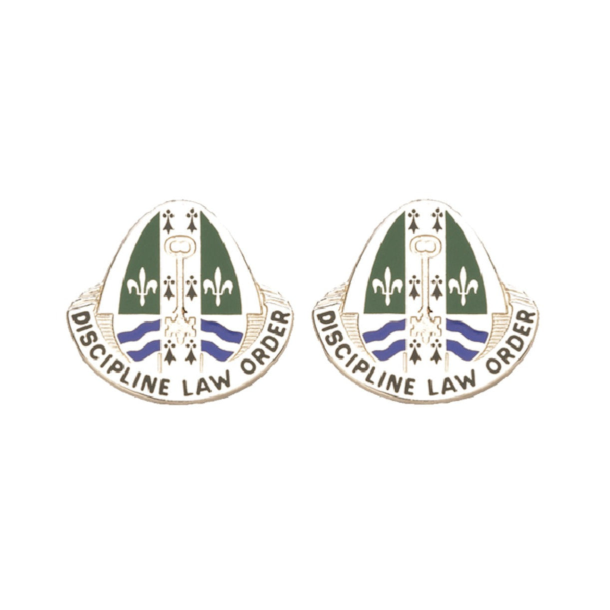 204th Military Police MP Battalion Distinctive Unit Insignia - Pair - DISCIPLINE LAW ORDER