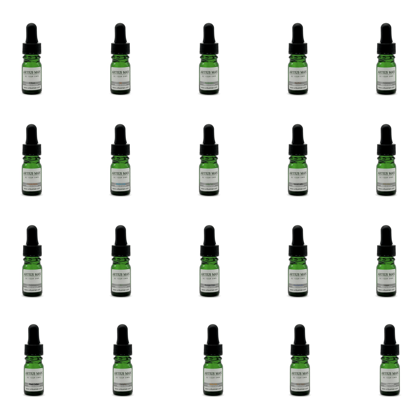 Beard Oil Sampler 20-Pack – The Complete Artius Man Scent Collection