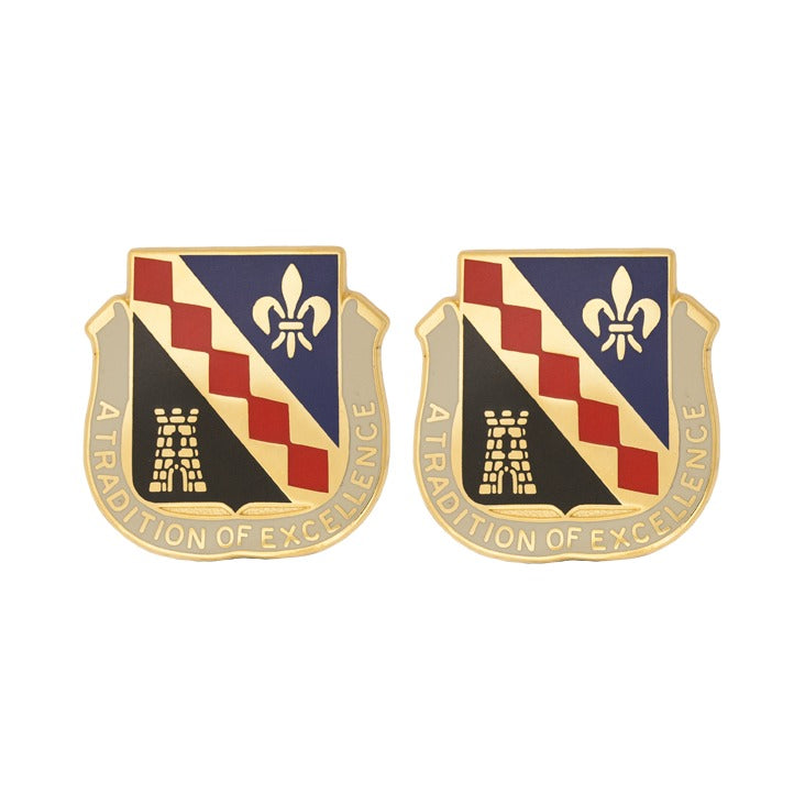 215th Finance Battalion Unit Crest DUI - 1 Pair - TRADITION OF EXCELLENCE