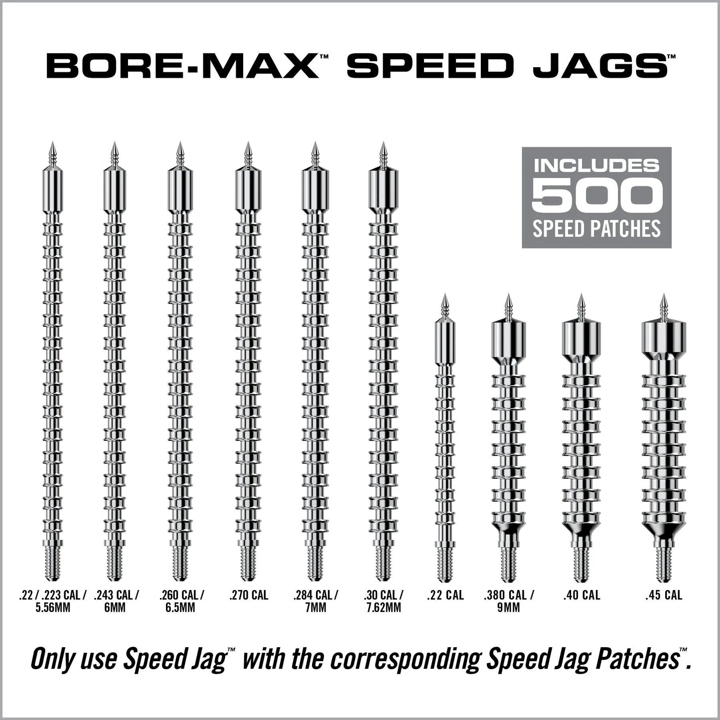 Bore-Max Speed Jags & Patches Multi-Cal Pack