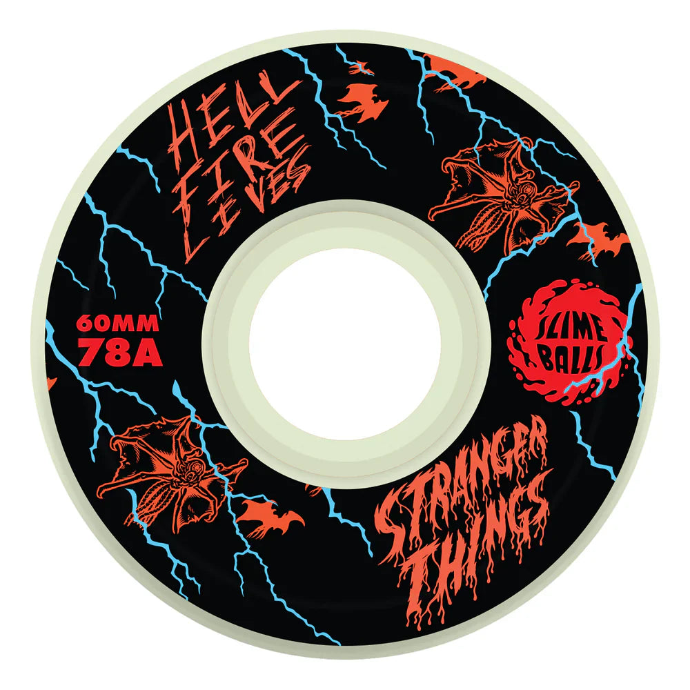 Slime Balls x Stranger Things Meek Slasher Eddie Light Ups Wheels 60mm 78a - Glow In The Dark (Set)