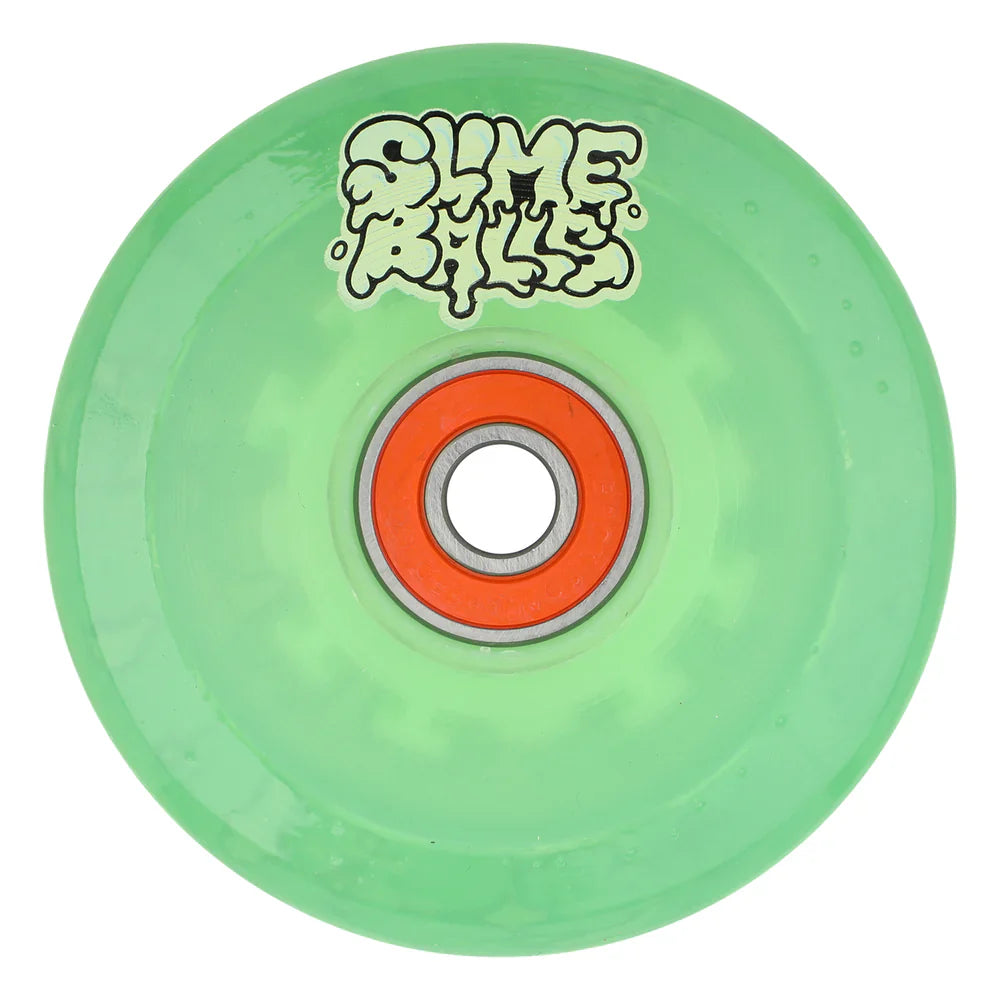 Slime Balls Accelerator Light Ups OG Slime Wheels 66mm 78a - Transparent Green (Set of 4)