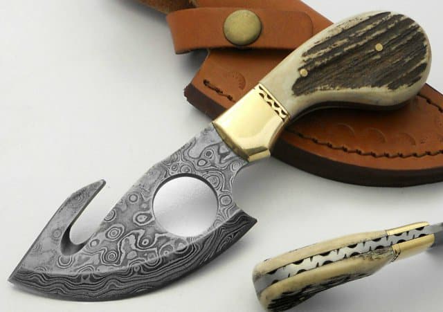 Premium Damascus Steel Guthook Skinner Knife main image 1