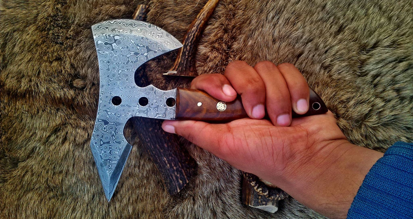 Hand Made Damascus Mini Axe