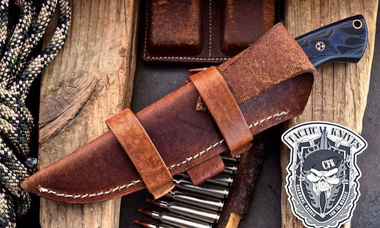 Damascus steel handmade skinning knife