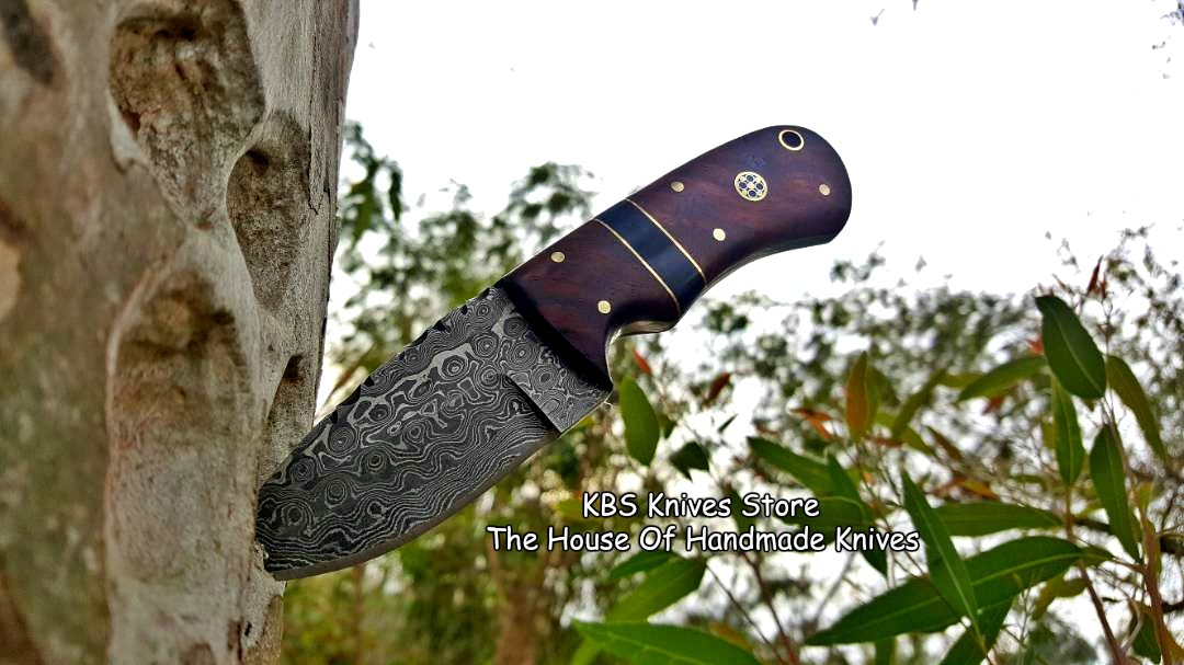 Custom Handmade Damascus Steel Blade EDC Skinner Knife