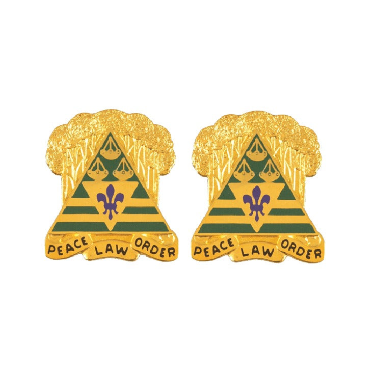 260th Military Police Brigade Unit Crest DUI - 1 Pair - PEACE LAW ORDER