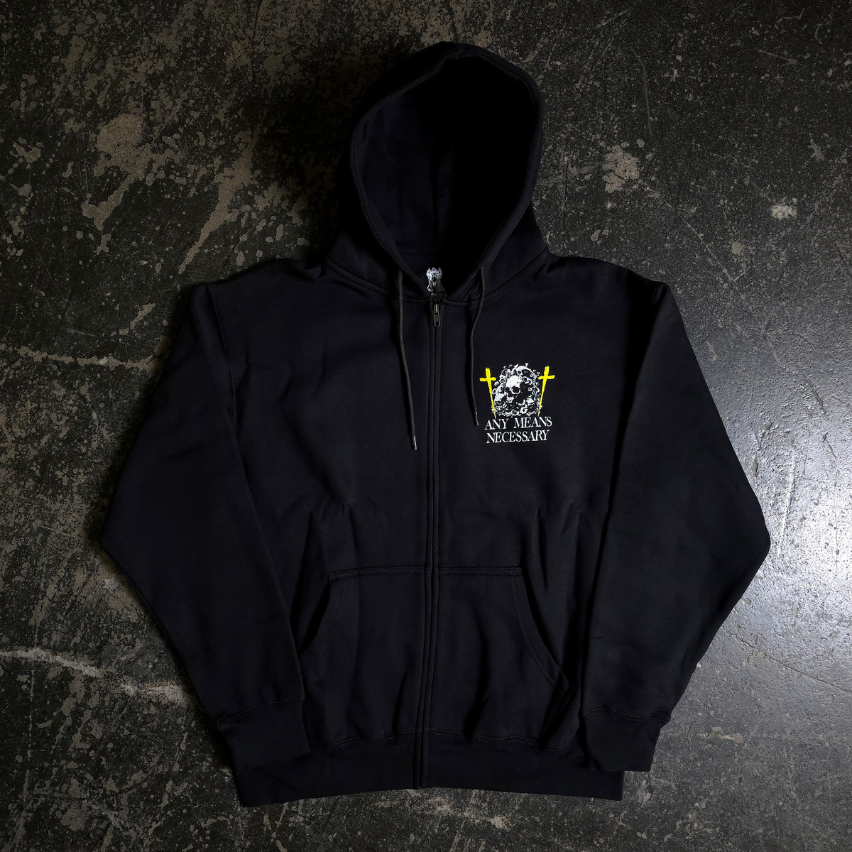 Let The Weak Burn Zip Up Hoodie Black