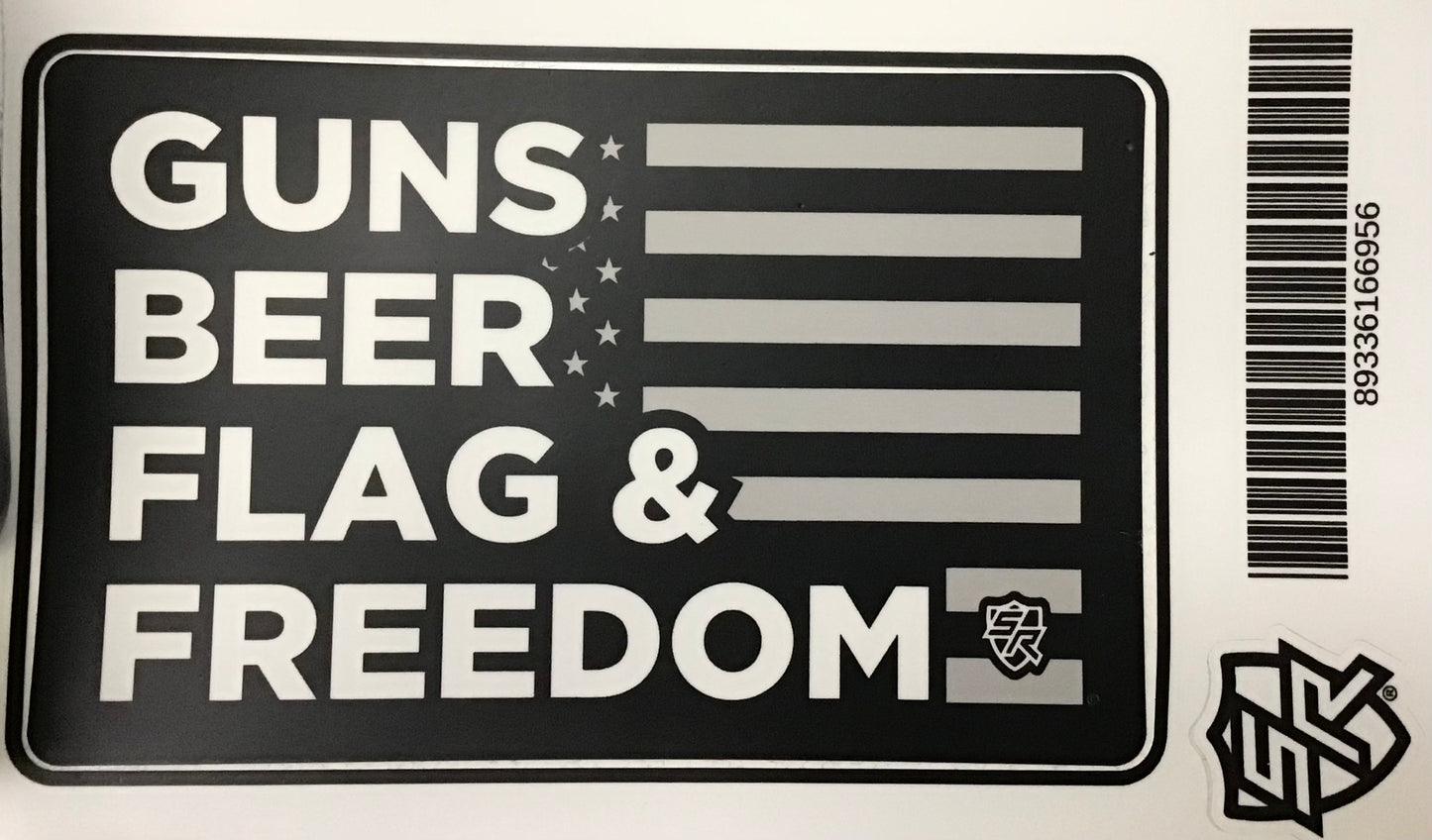SR Guns Beer Flag & Freedom Decal