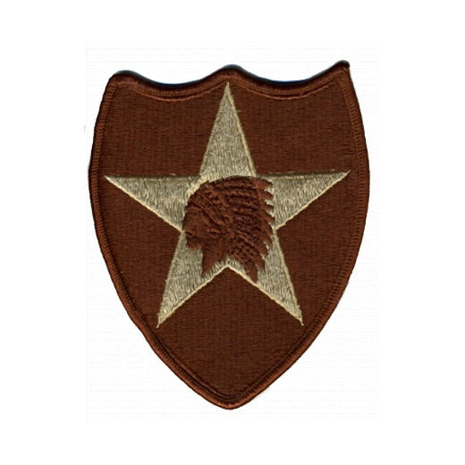 2nd Infantry Division Patch Desert U.S. Army Desert 3 Color and 6 Color Chocolate Chip Uniforms - Closeout Great for Shadow Box