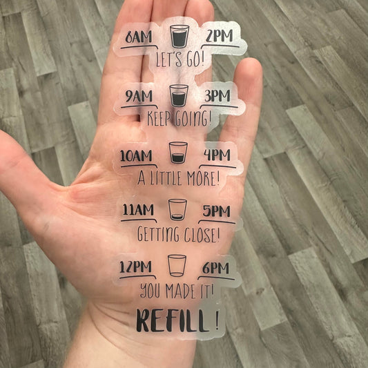 Transparent Water Bottle Tracker | Motivational Water Bottle Sticker