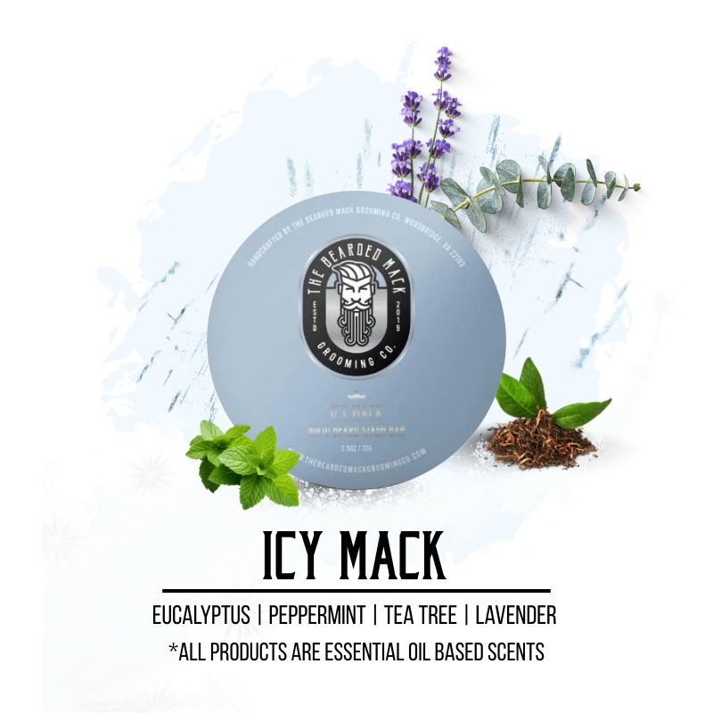 Icy Mack Solid Beard Wash Bar - Eucalyptus, Peppermint + Tea Tree