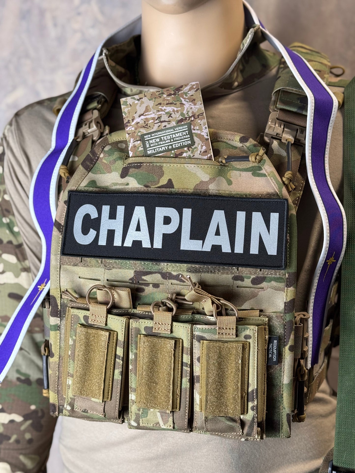 CHAPLAIN Reflective Patch (3” x 10”) Hook and Loop (single)