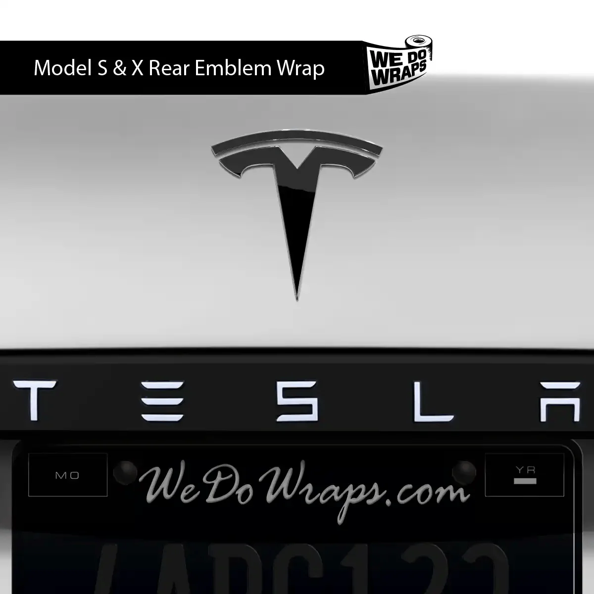 3M Gloss Black Tesla Emblem Decals (Front + Back) | Model S