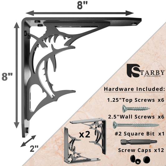 BillFish Heavy Duty Steel Brackets for Shelving