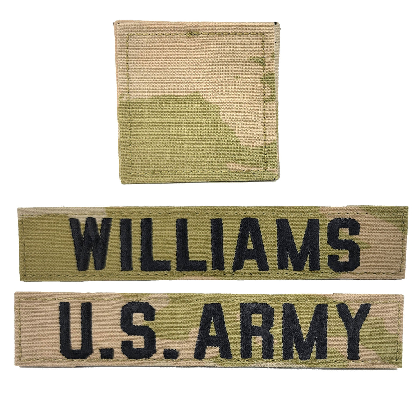 3 Piece Set - U.S. Army OCP Name Tape & Rank - 3 Color OCP