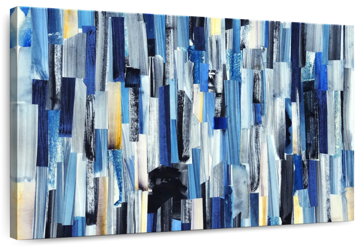 Striped Blue Abstract Wall Art