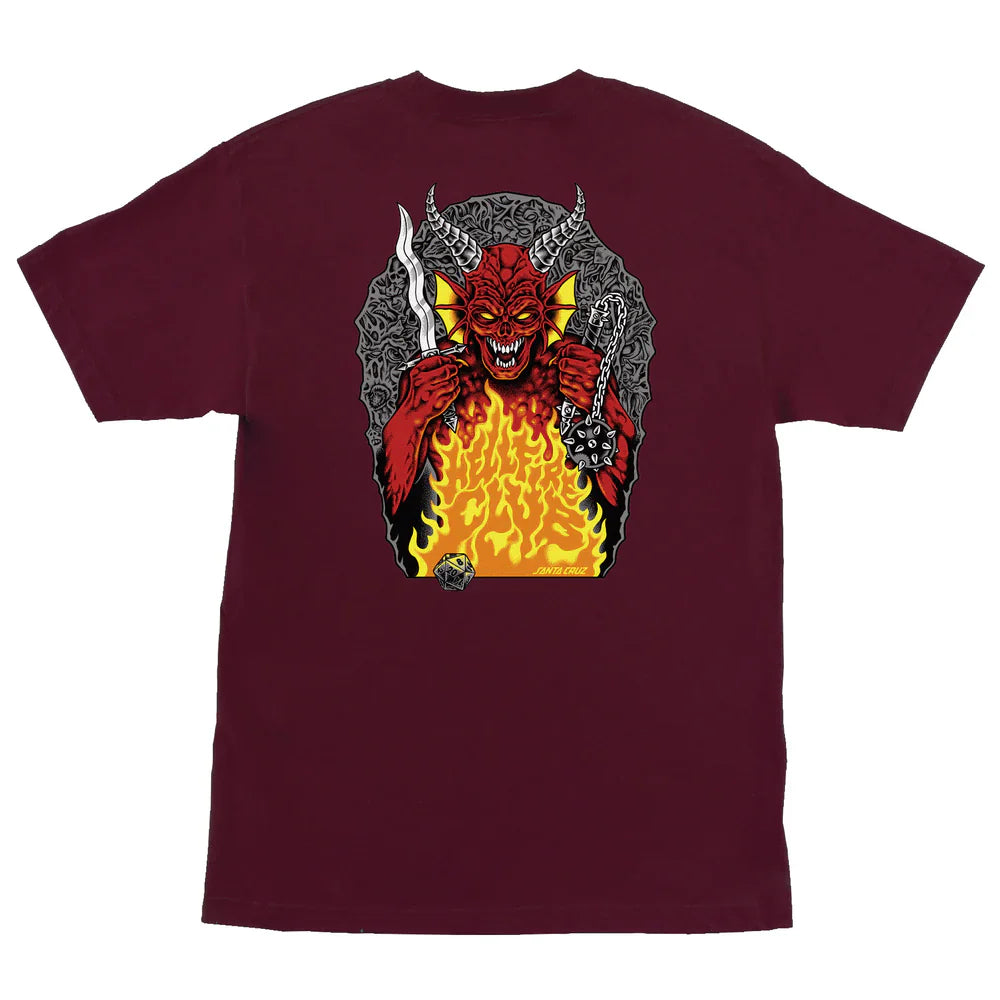 Santa Cruz x Stranger Things Hellfire Pit T-Shirt - Maroon