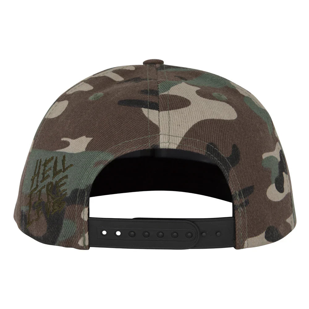 Santa Cruz x Stranger Things Hellfire Club Snapback Hat - Camo