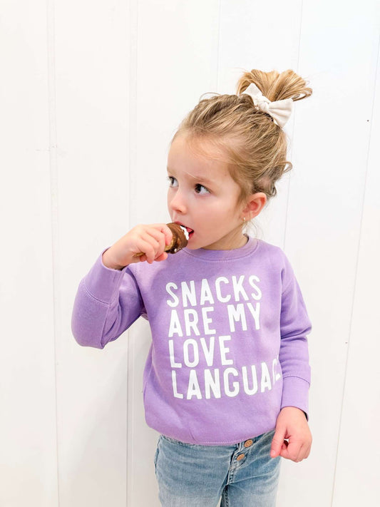 Snacks Are My Love Language Toddler Crewneck Sweatshirt