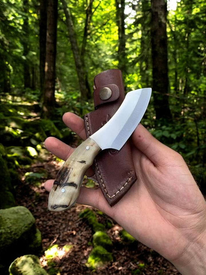 Premium Custom Deer Skinning Knife with Wolf Blade Design