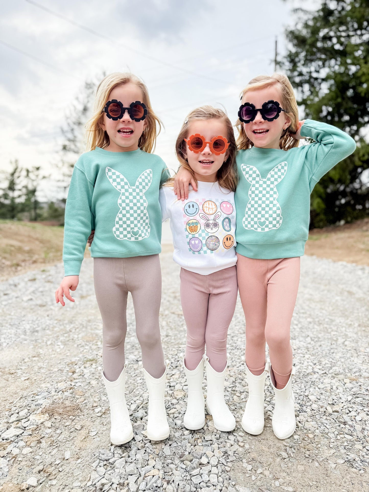 Checkered Bunny Toddler Crewneck Sweatshirt
