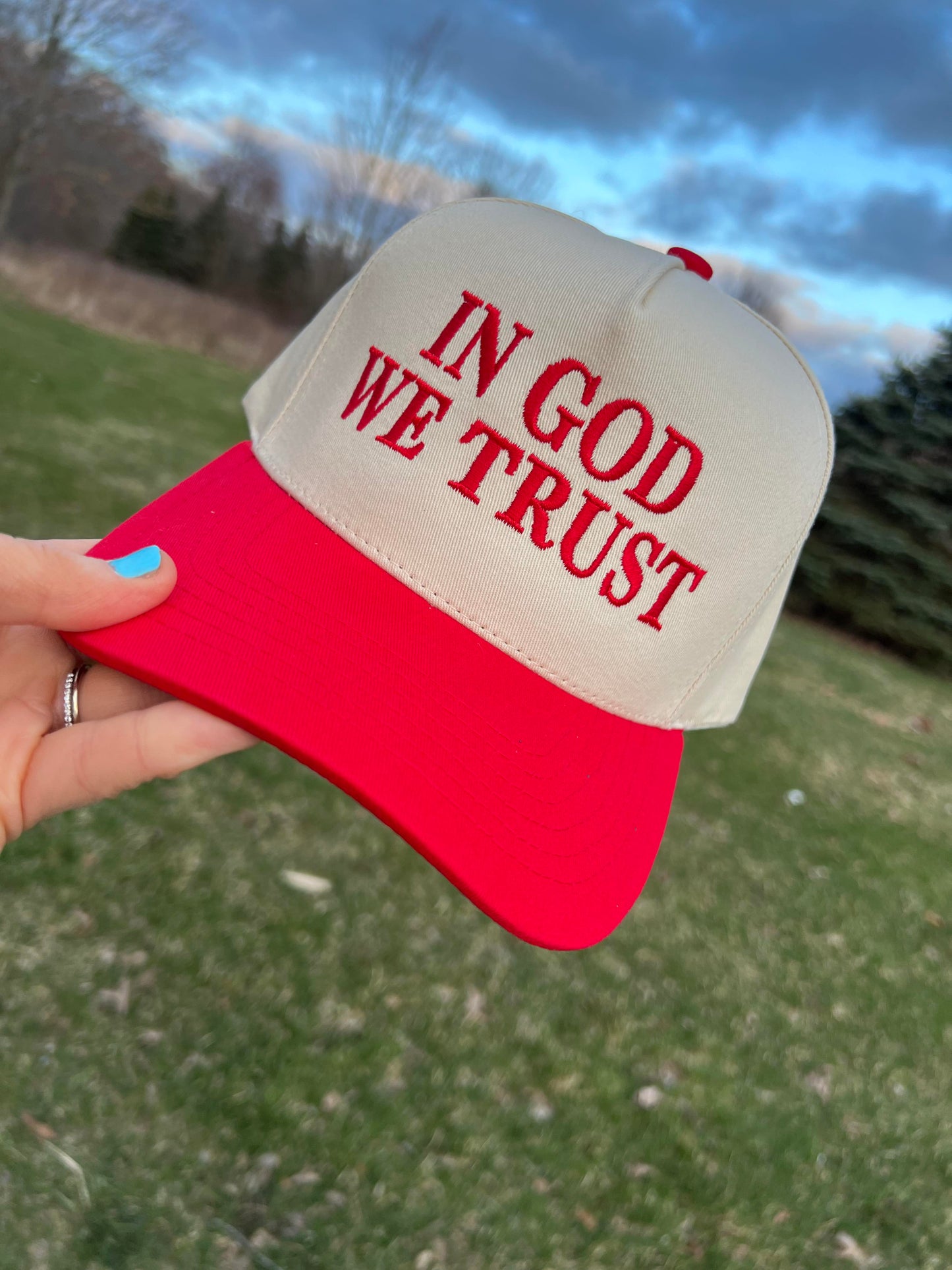 In God We Trust Embroidered Two-Tone Hat
