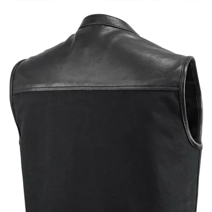 49/51 Vest Motorcycle Leather Canvas Vest
