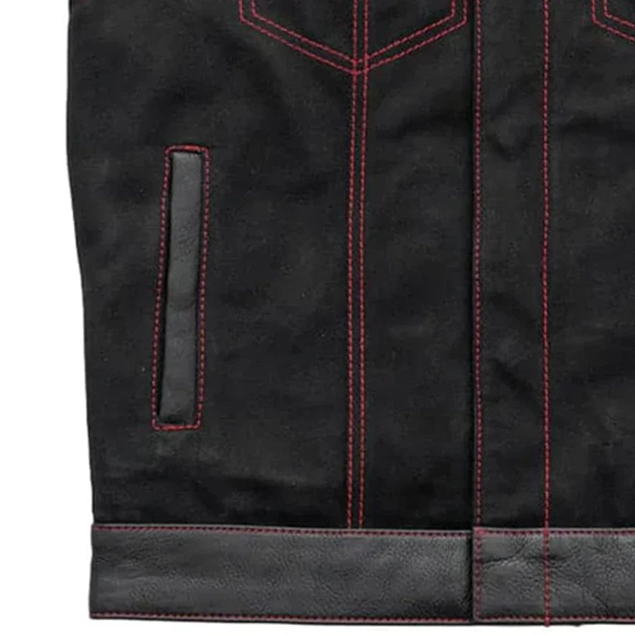 49/51 Wolf Pack - Men's Leather/Canvas Motorcycle Vest (Limited Edition)