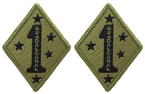 1st Marine Division OCP Patch - U.S. Army Patch GUADALCANAL - 2 PACK