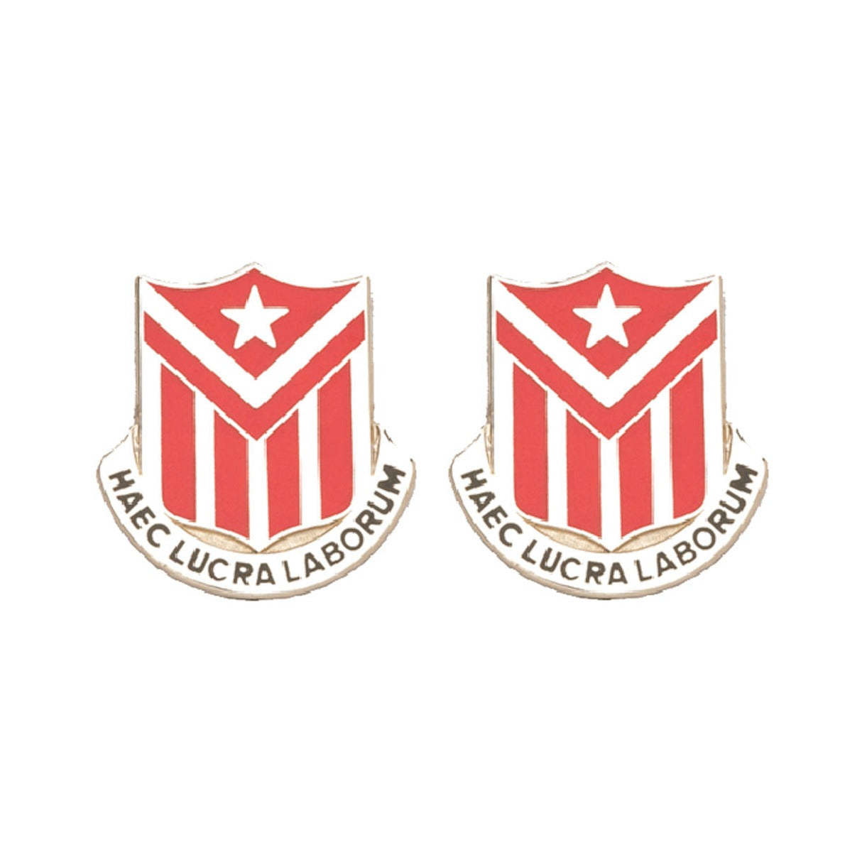 554th ENGINEER BATTALION Distinctive Unit Insignia - Pair - HAEC LUCRA LABORUM