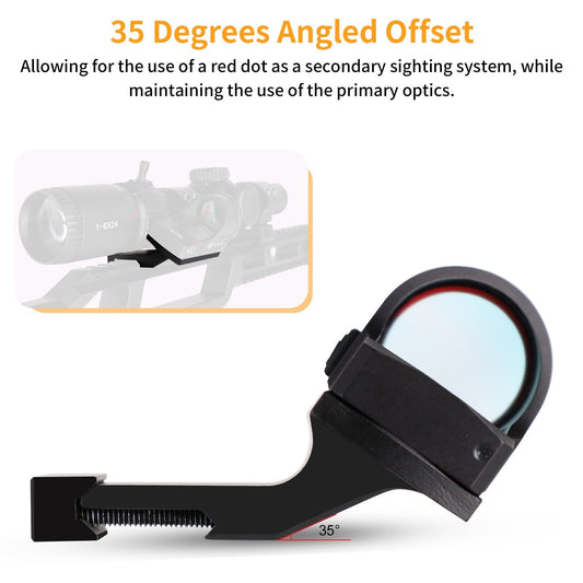 MUCTAC RMR 35° Offset Red Dot Mount 6061-T6 Aluminum Ambi Locking Zero Hold