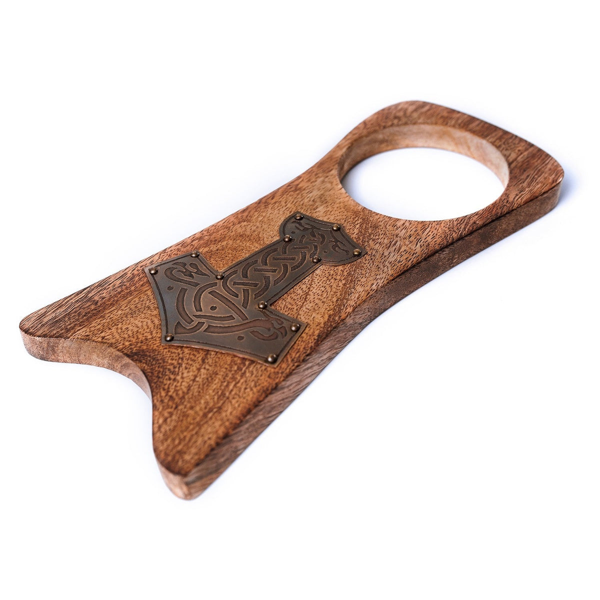 Viking Drinking Horn with Wooden Stand