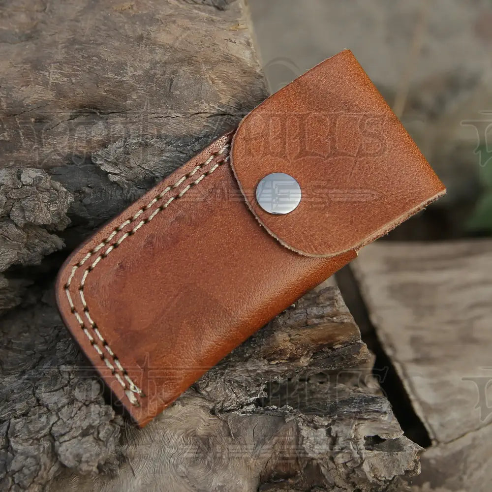 6.5" Handmade Damascus Pocket Knife - Folding Pocket Knife - Color Wood Handle WH 5034