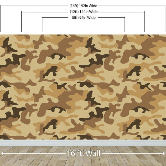 Desert Brown Military Camo Camouflage Wall Mural #6062