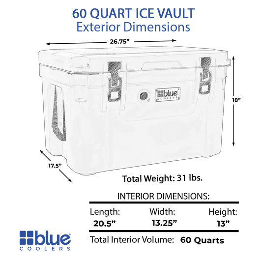 60 Quart Ice Vault Roto-Molded Cooler