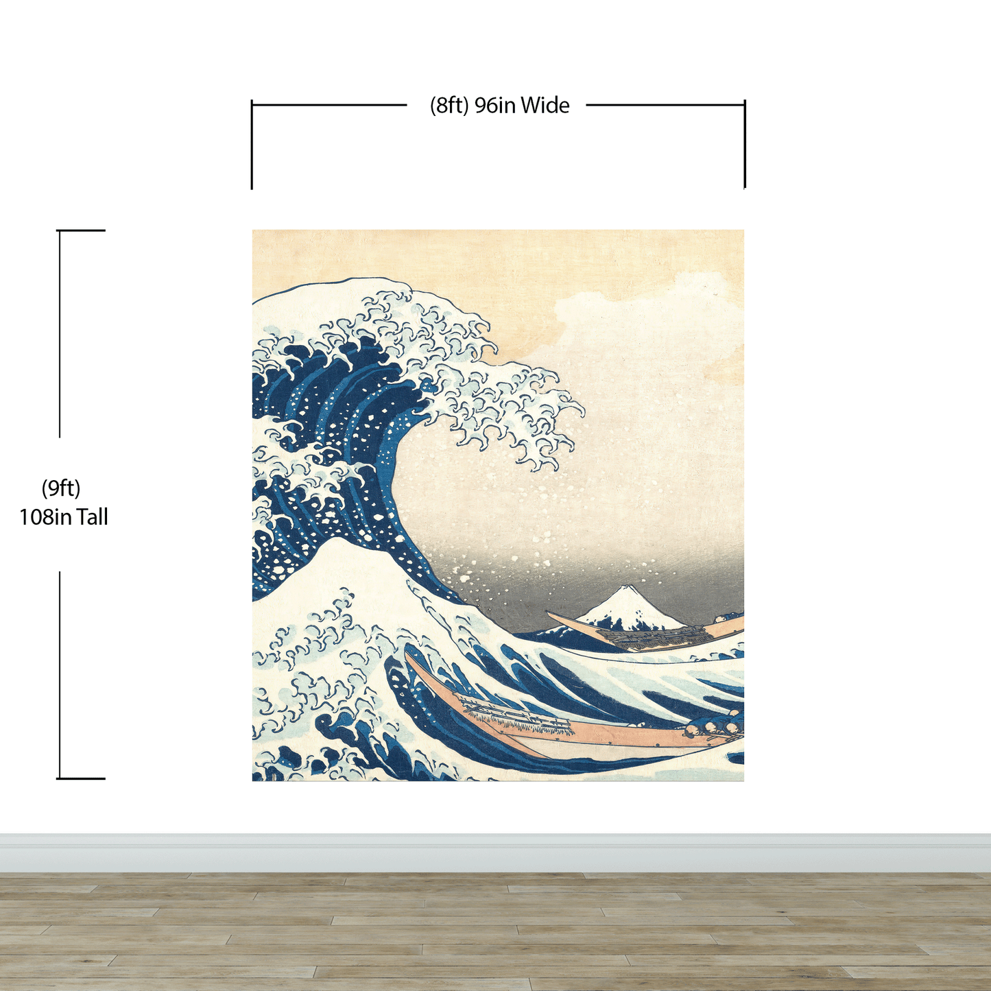 The Great Wave off Kanagawa by Katsushika Hokusai Wall Mural. #6121