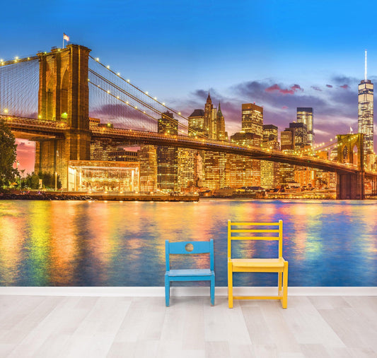 New York City Brooklyn Bridge Wall Mural Decal Sticker. #6149