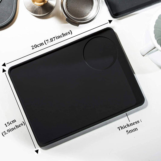Espresso Coffee Tamping Mat Anit-Slip Black 8 x 6 Inches