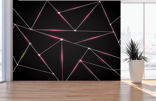 Luxury Polygonal Triangle Pattern Lines Shape. Peel and Stick Wall Mural. #6251