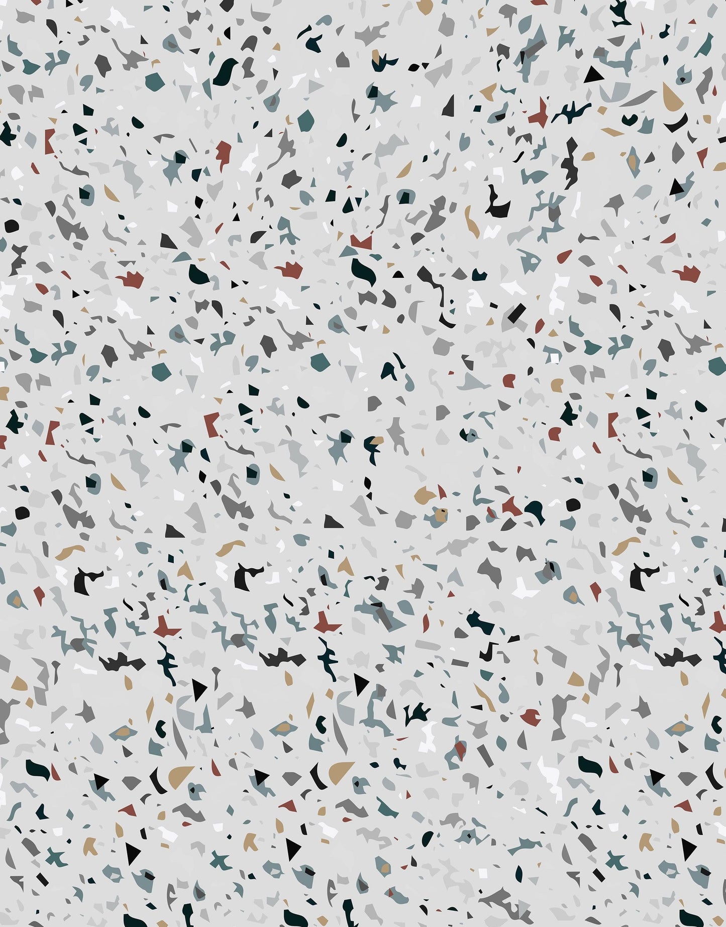 Terrazzo Mosaic Pattern Peel and Stick Wall Paper Mural. #6260