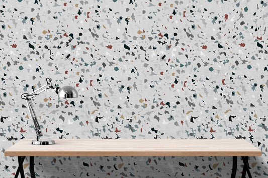 Terrazzo Mosaic Pattern Peel and Stick Wall Paper Mural. #6260