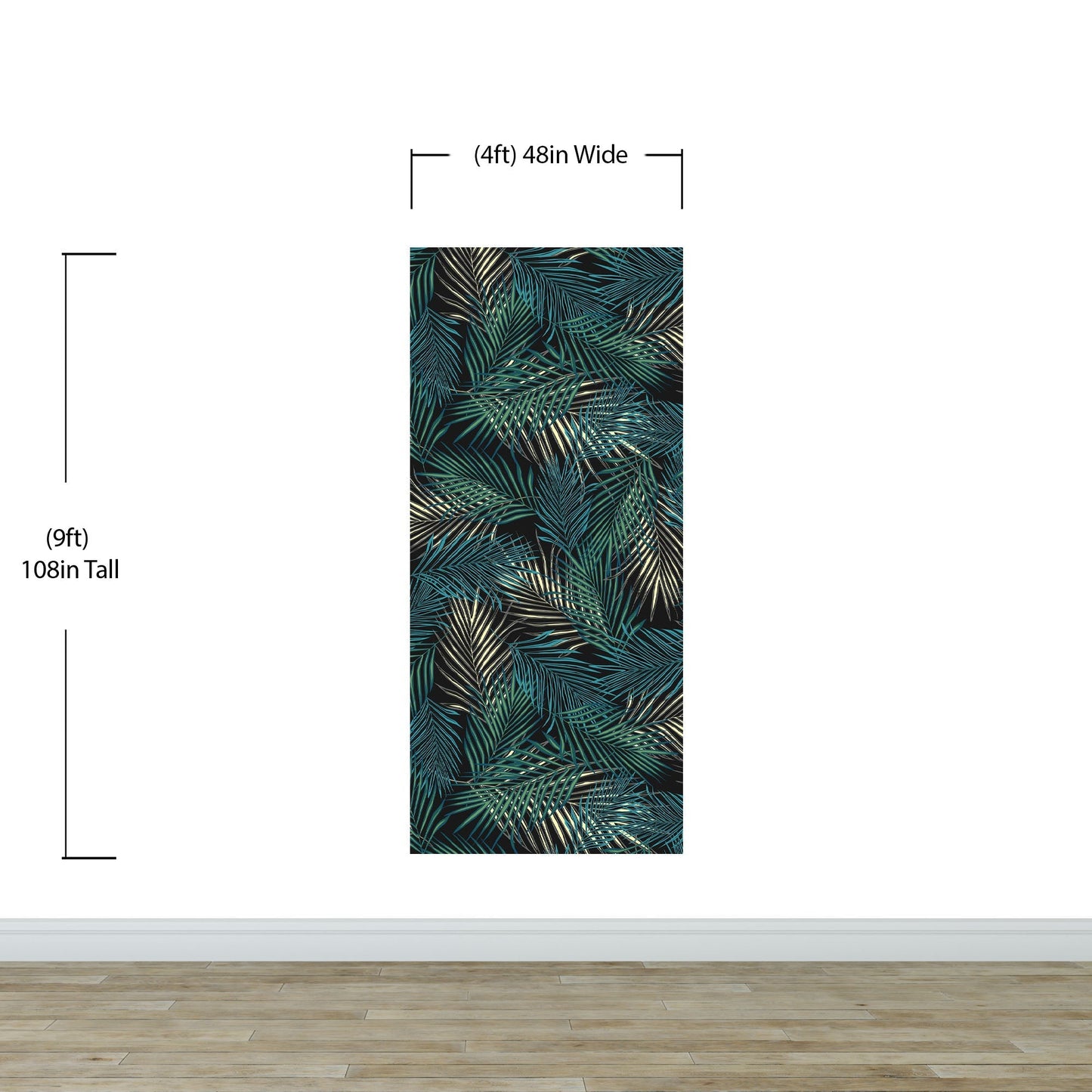 Tropical Palm Leave Pattern Peel and Stick Wall Mural. #6264