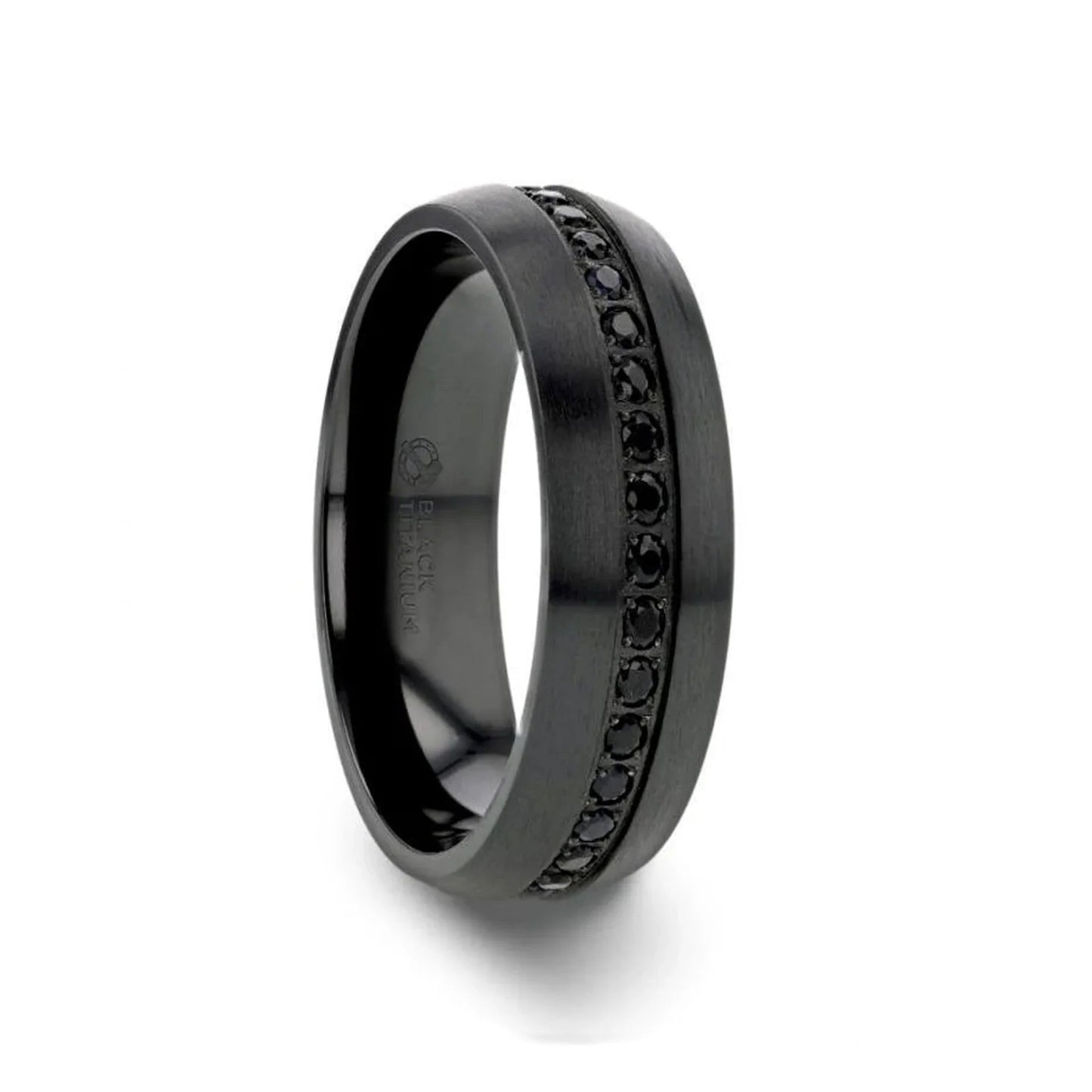 TALON Black Titanium Ring with Black Sapphires - 6mm - 8mm