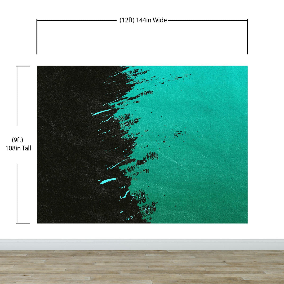 Paint Splash Wall Mural. Emerald Green Brush Stroke Peel and Stick Wallpaper. #6391